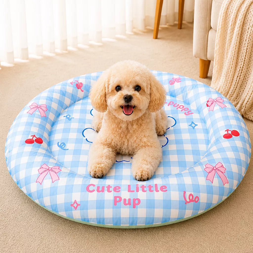 Round Pet Bed for Cats and Dogs