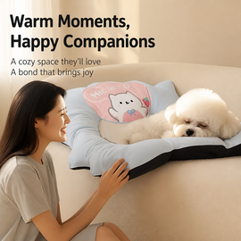 Flower-Shaped Bolster Pet Bed with Washable Base