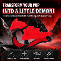 Breathable Demon & Angel Wing Dog Harness with Optional Leash