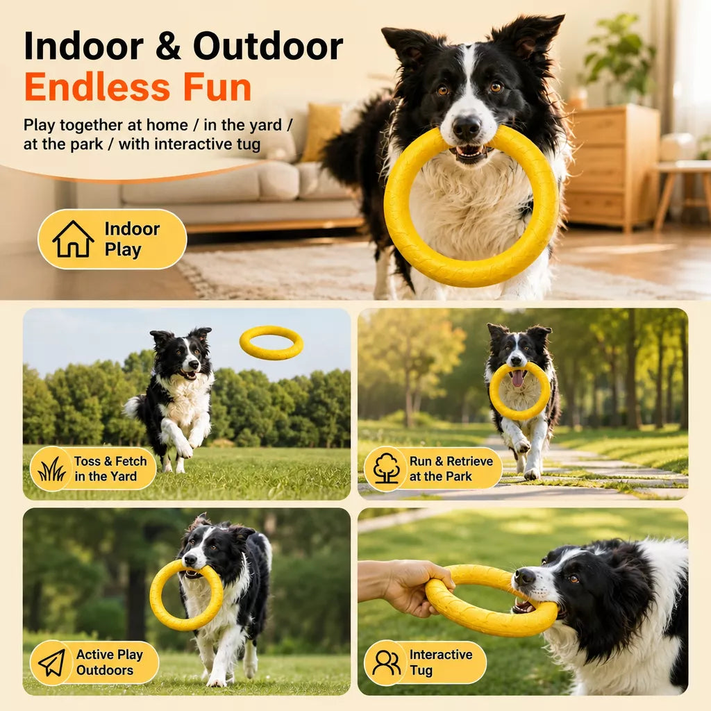 Silicone Ring Fetch and Tug Toy for Dogs