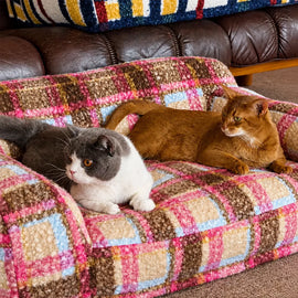 Vintage-Style Plush Sofa Bed for Dogs and Cats