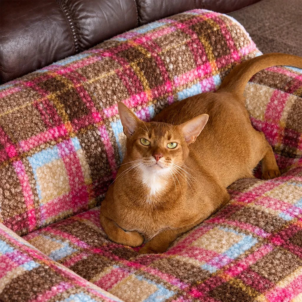 Vintage-Style Plush Sofa Bed for Dogs and Cats