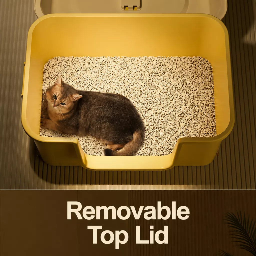 Large Enclosed Cat Litter Box for Cats Up to 22 lb