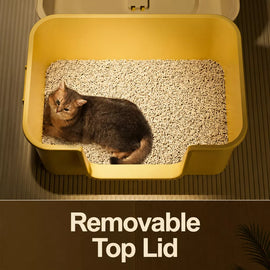 Large Enclosed Cat Litter Box for Cats Up to 22 lb