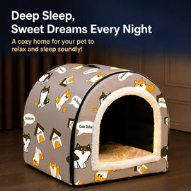 Waterproof Enclosed Dog & Cat Bed with Removable Cover