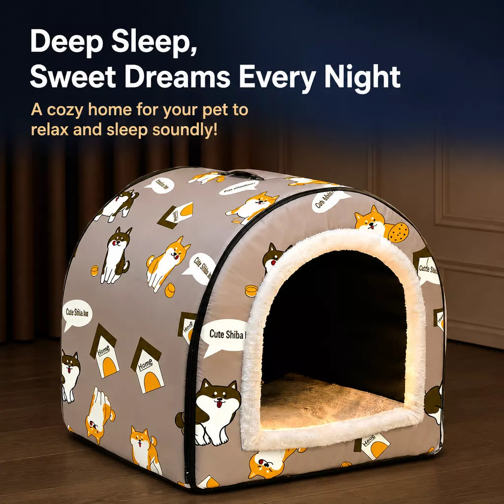Waterproof Enclosed Dog & Cat Bed with Removable Cover