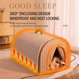 Cozy Enclosed Pet House for Cats & Dogs