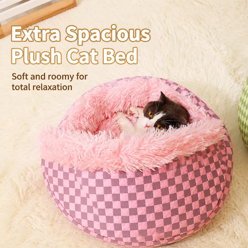 Semi-Enclosed Shell-Style Pet Bed for Cats & Dogs