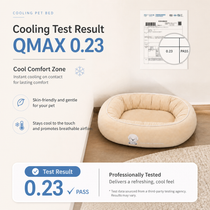 Cooling Fabric Bolster Dog Bed with Non-Slip Base