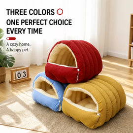 Semi-Enclosed Cat & Dog Bed with EPE Foam