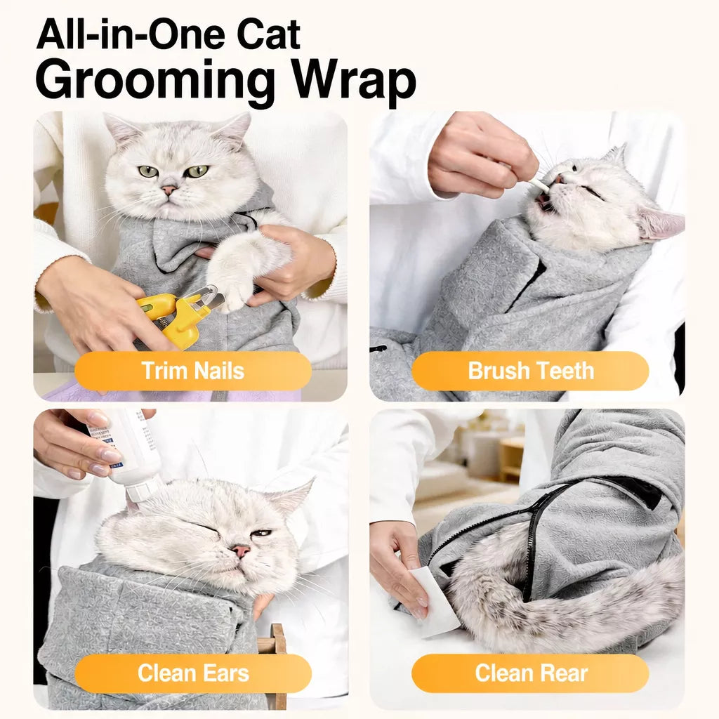 Cat Grooming Restraint Bag for Nail Trimming