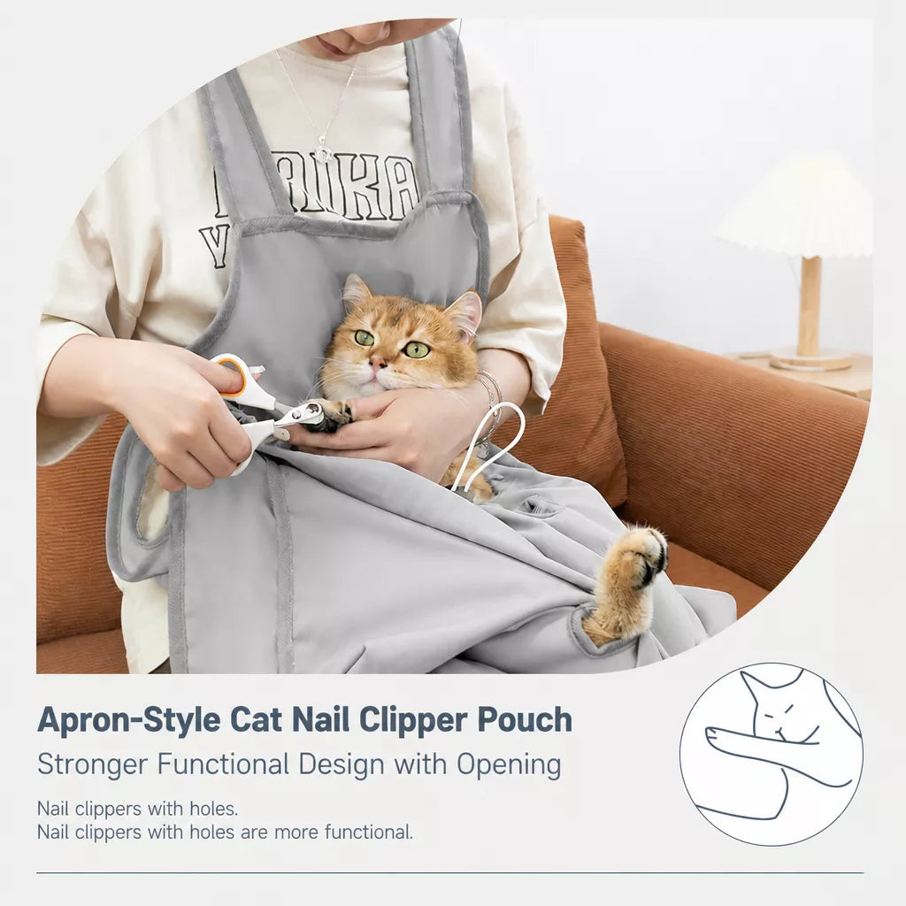 Cat Grooming Restraint Apron for Nail Trimming