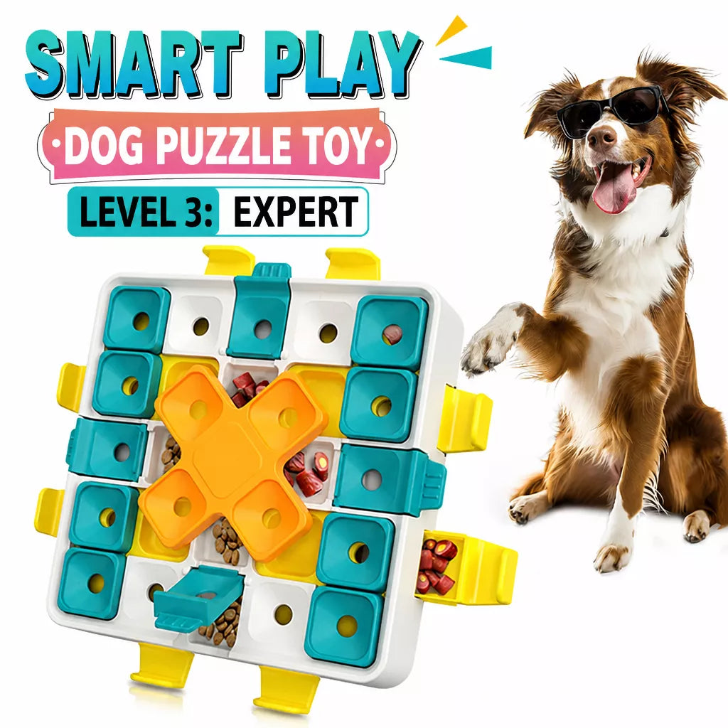 Interactive Dog Treat-Dispensing Puzzle Cube Toy