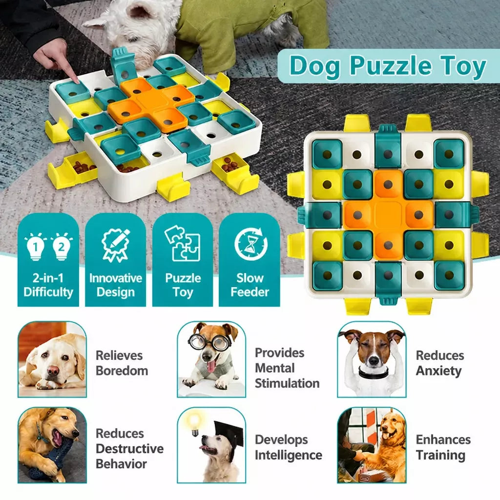 Interactive Dog Treat-Dispensing Puzzle Cube Toy
