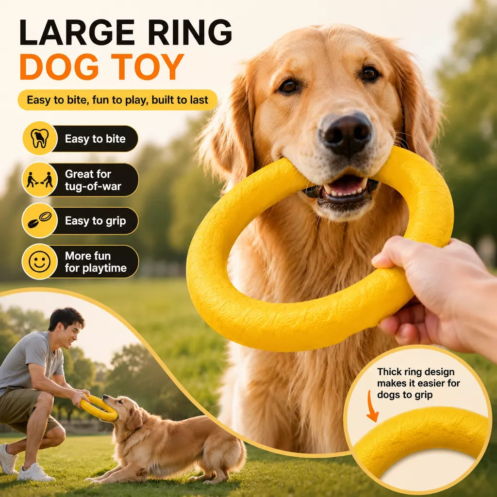 Silicone Ring Fetch and Tug Toy for Dogs
