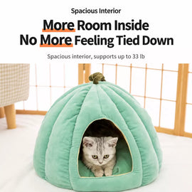 Enclosed Pet Bed for Cats and Small Dogs