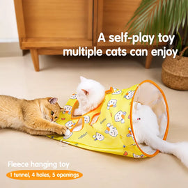 Crinkle Cat Tunnel Toy with Multiple Openings