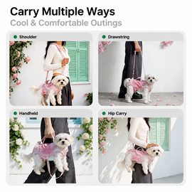 Cherry Blossom Wearable Dog Carrier Harness with Shoulder Strap