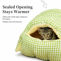 Semi-Enclosed Cat & Small Dog Bed with Removable Cover