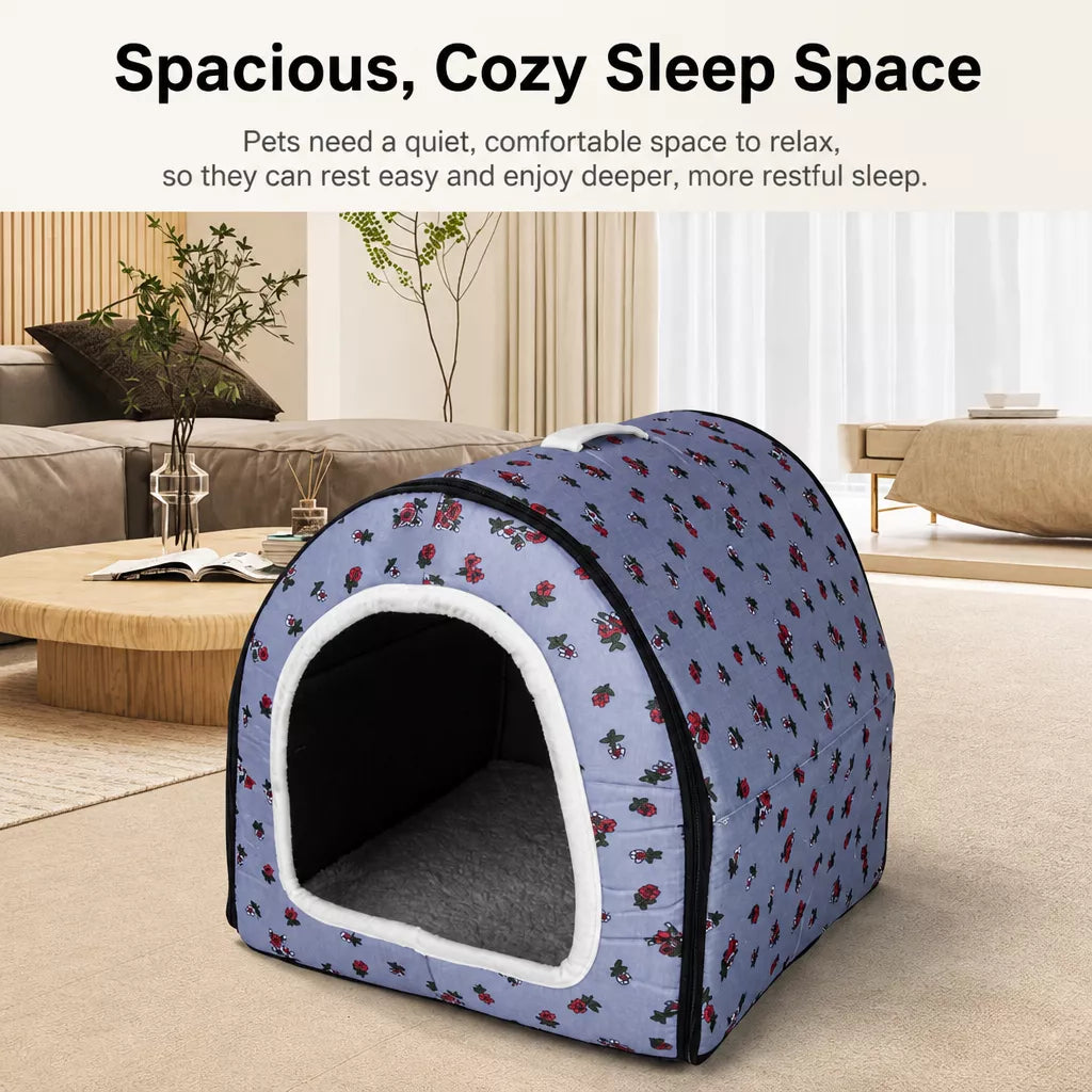 Waterproof Enclosed Dog & Cat Bed with Removable Cover