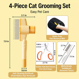 Cat & Dog Grooming Tool Sets with Deshedding Tools