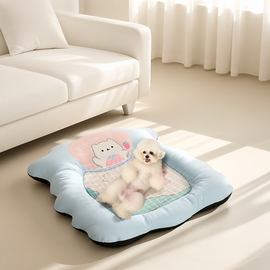 Flower-Shaped Bolster Pet Bed with Washable Base