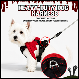 Breathable Demon & Angel Wing Dog Harness with Optional Leash