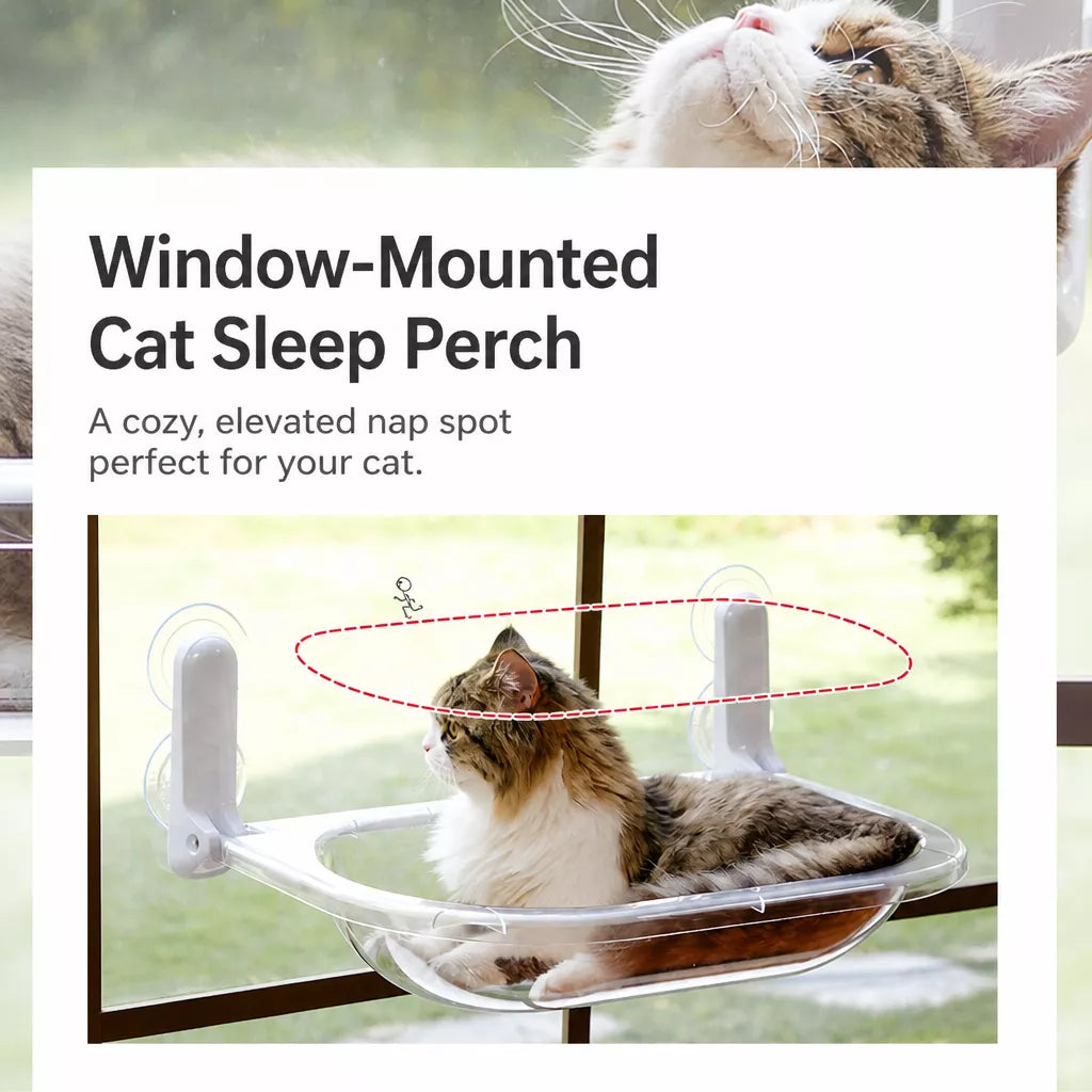 Transparent Foldable Cat Window Bed