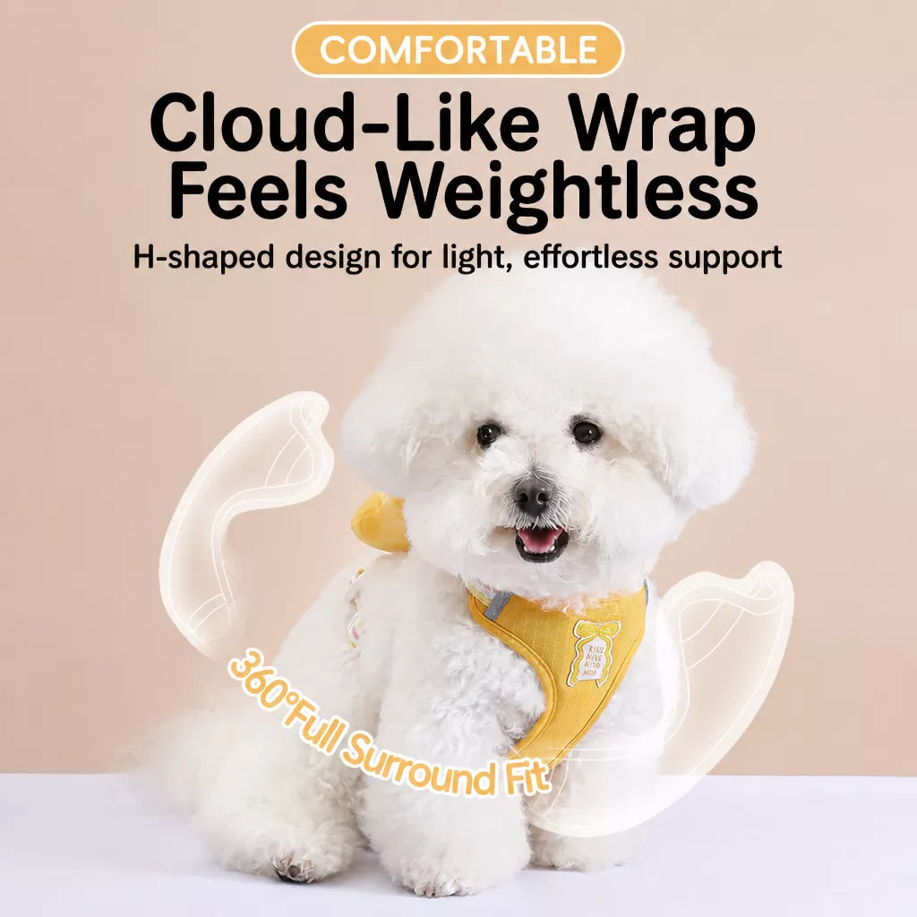 Bow Tie Vest-Style Dog Harness and Leash for Small Dogs