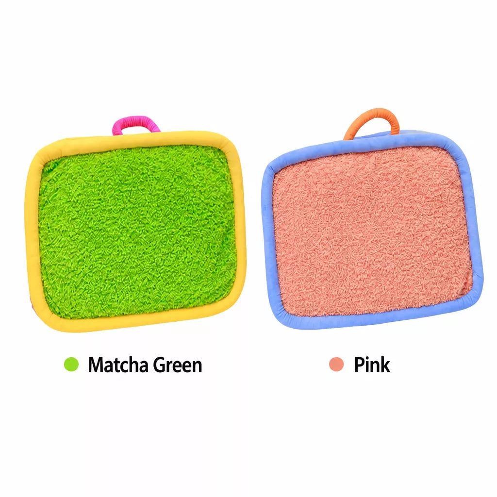Color-Block Washable Plush Square Pet Bed for Dogs and Cats