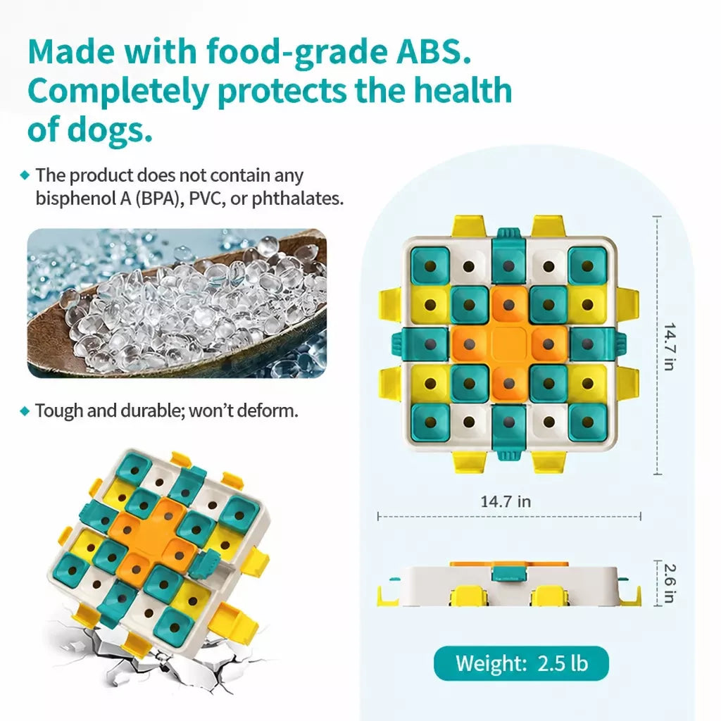 Interactive Dog Treat-Dispensing Puzzle Cube Toy