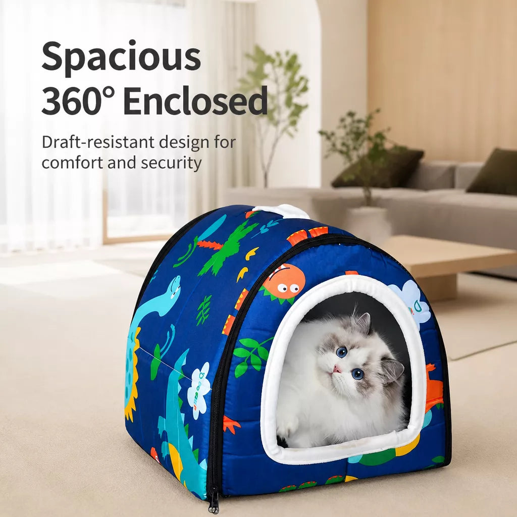 Waterproof Enclosed Dog & Cat Bed with Removable Cover
