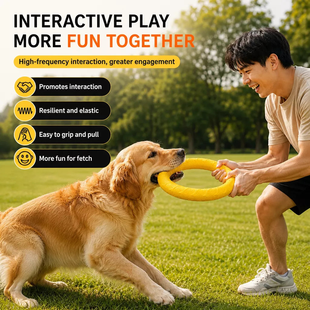 Silicone Ring Fetch and Tug Toy for Dogs
