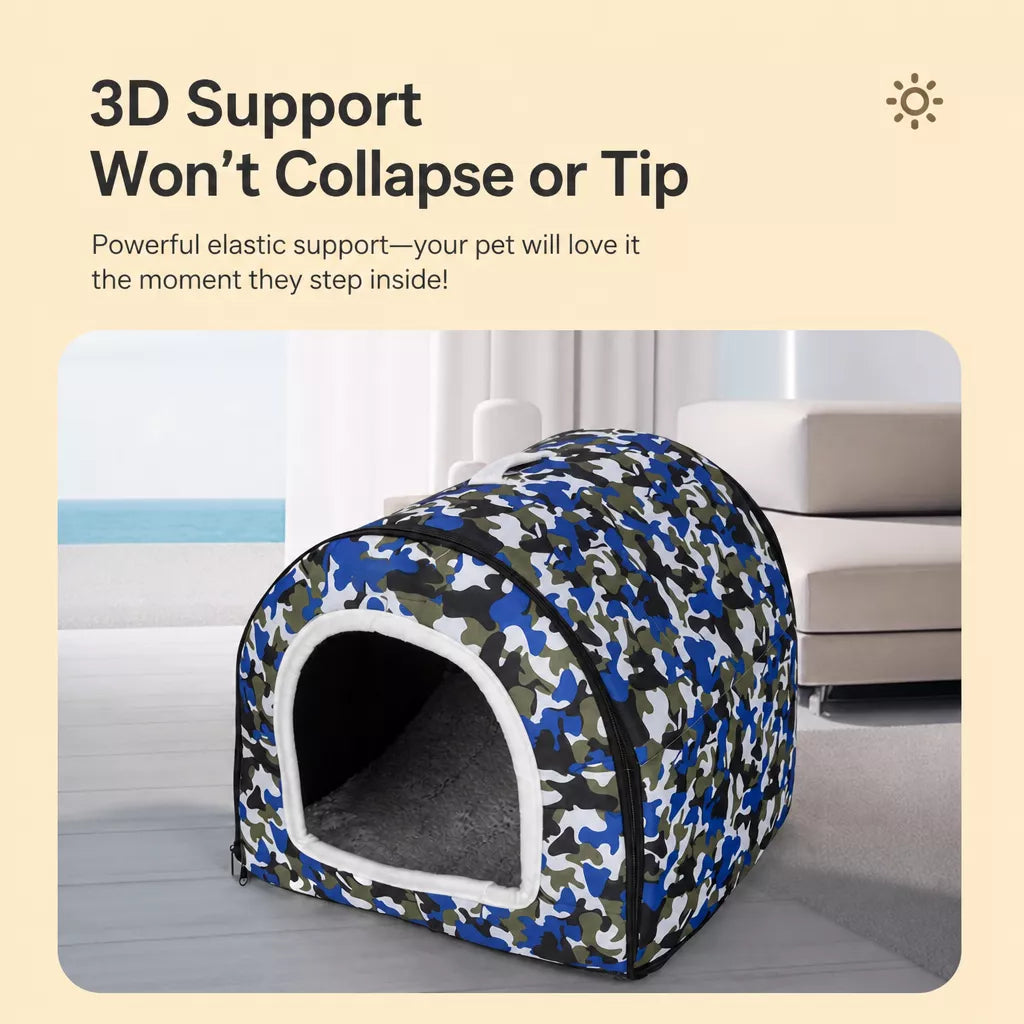 Waterproof Enclosed Dog & Cat Bed with Removable Cover