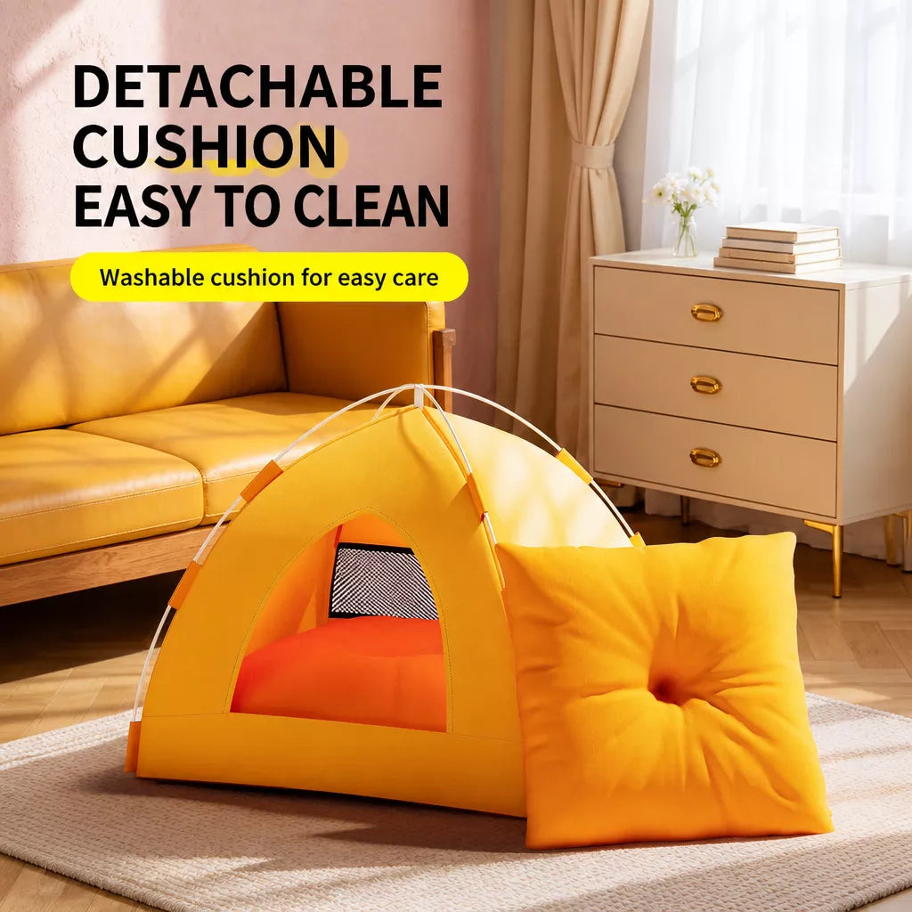 Washable Tent-Style Pet Bed for Cats and Small Dogs