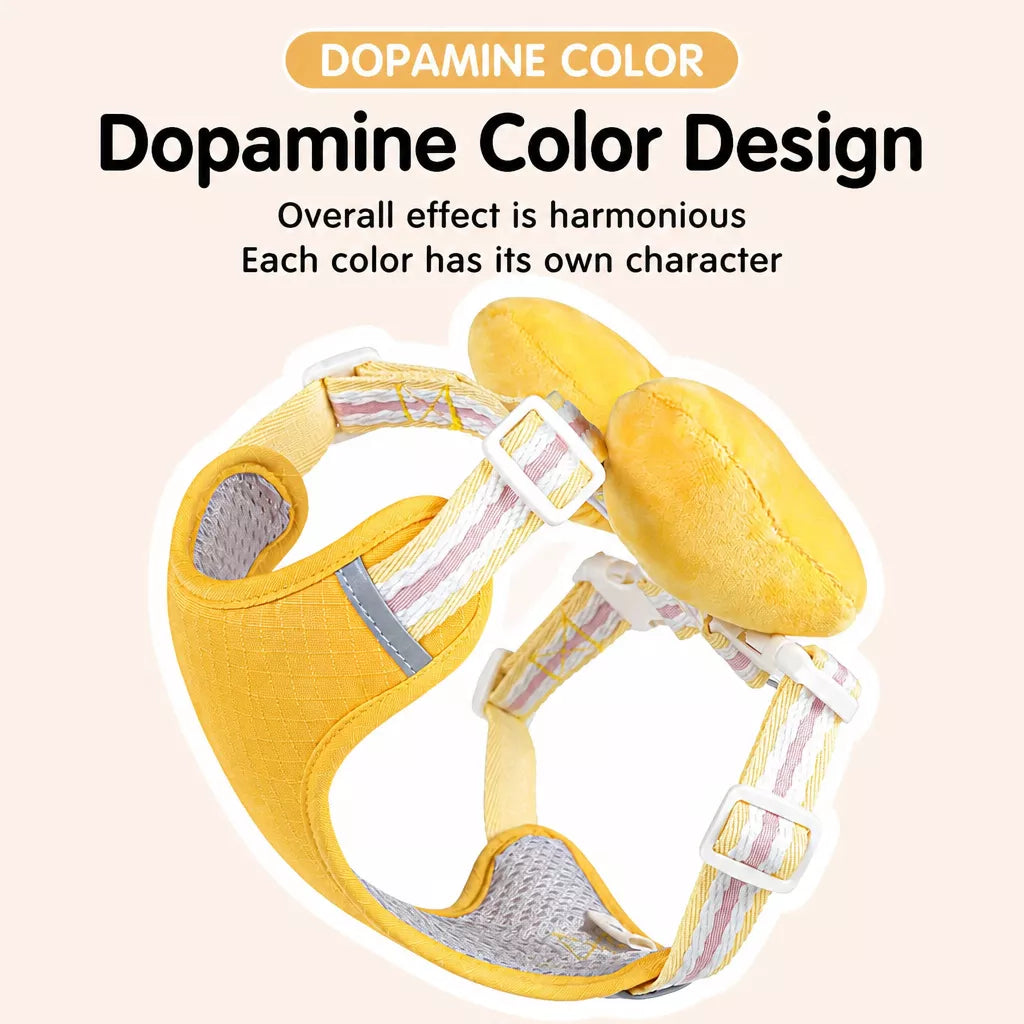 Bow Tie Vest-Style Dog Harness and Leash for Small Dogs