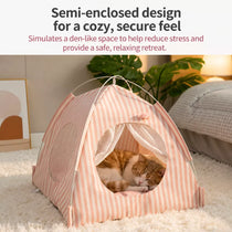 Indoor Cat & Dog Tent Bed with Removable Washable Cushion