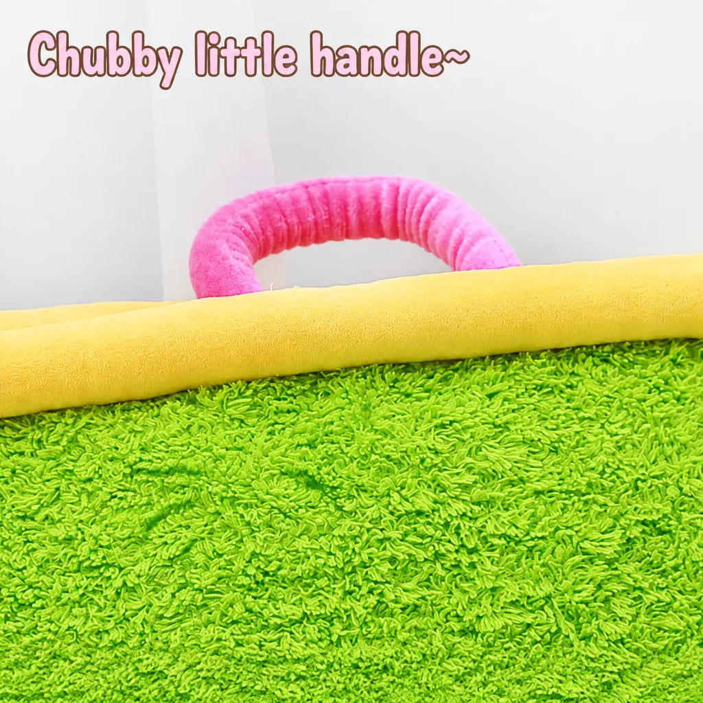 Color-Block Washable Plush Square Pet Bed for Dogs and Cats
