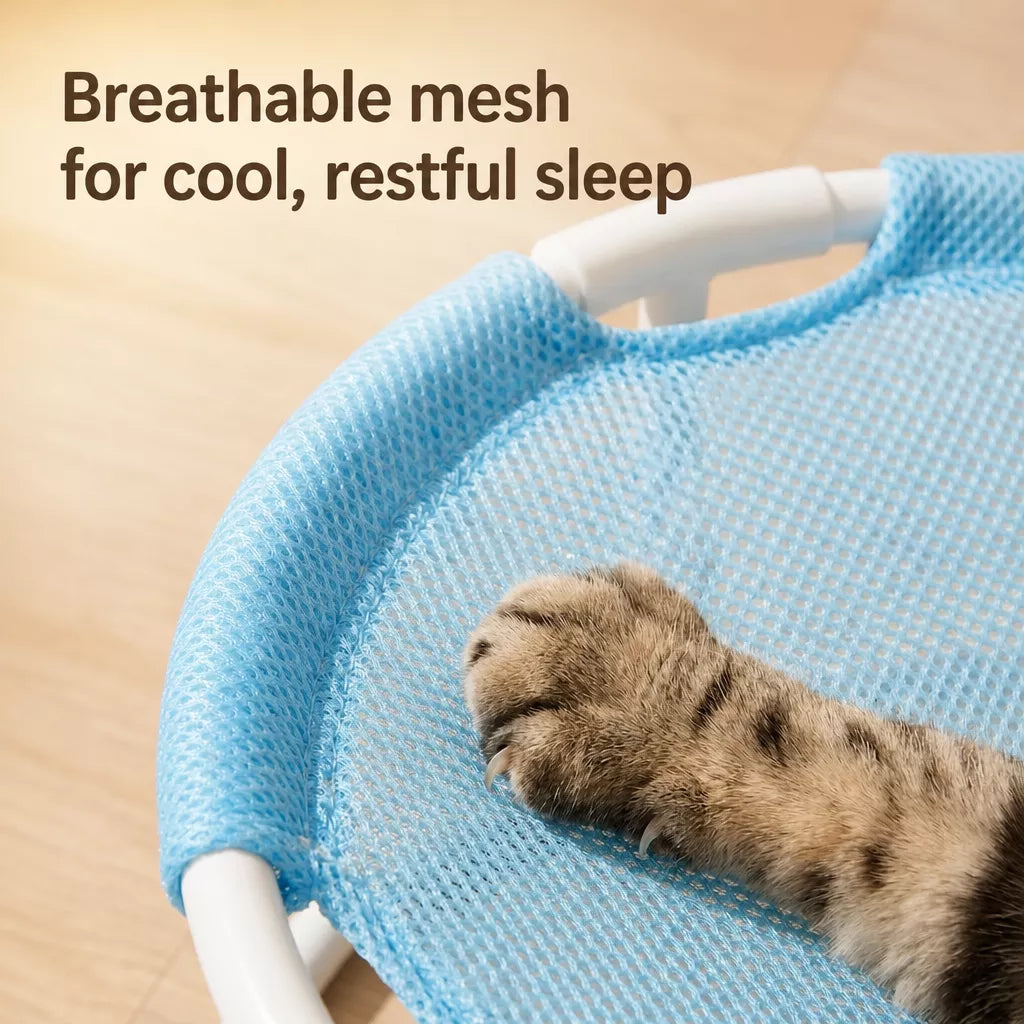 Round Pet Bed with Hanging Toy