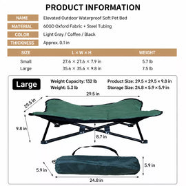 Foldable Outdoor Pet Camping Bed
