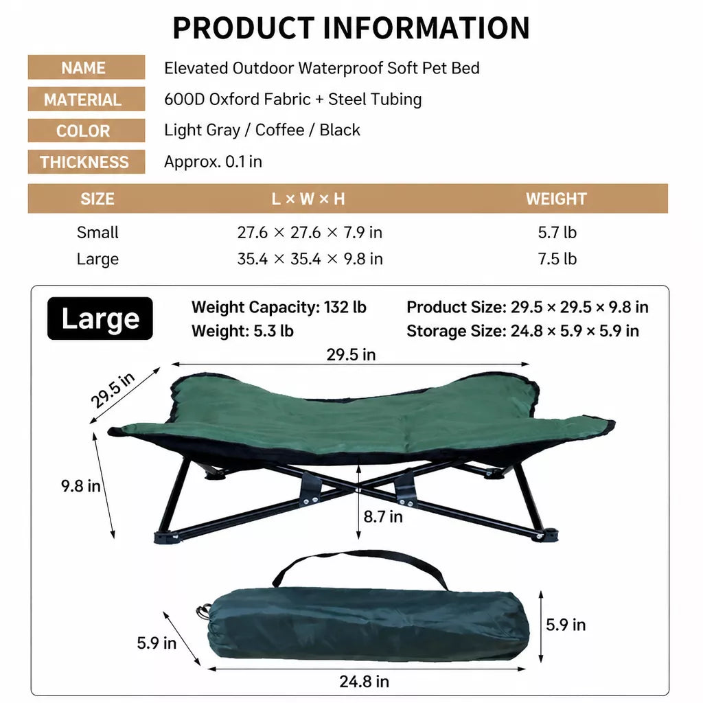 Foldable Outdoor Pet Camping Bed