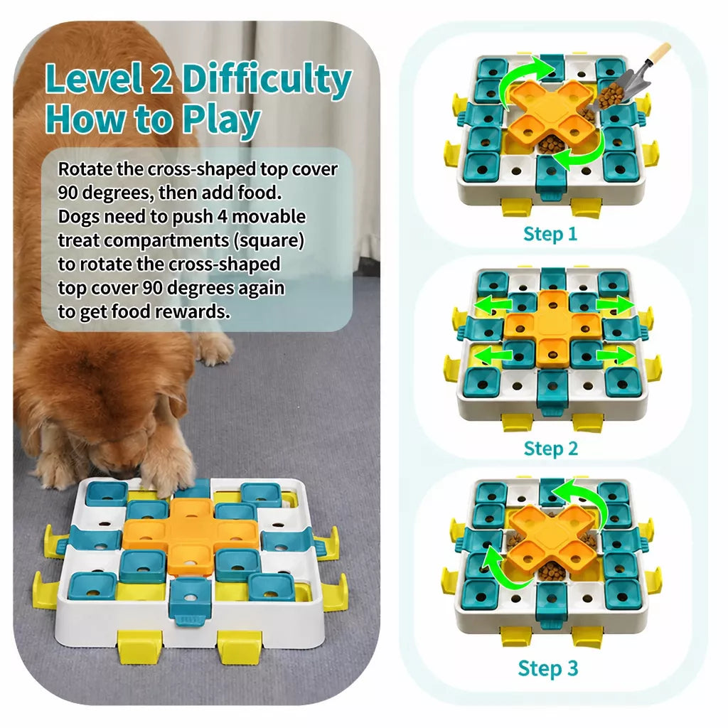 Interactive Dog Treat-Dispensing Puzzle Cube Toy