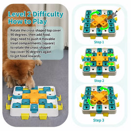 Interactive Dog Treat-Dispensing Puzzle Cube Toy