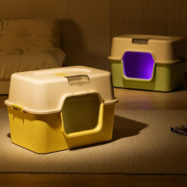 Large Enclosed Cat Litter Box for Cats Up to 22 lb