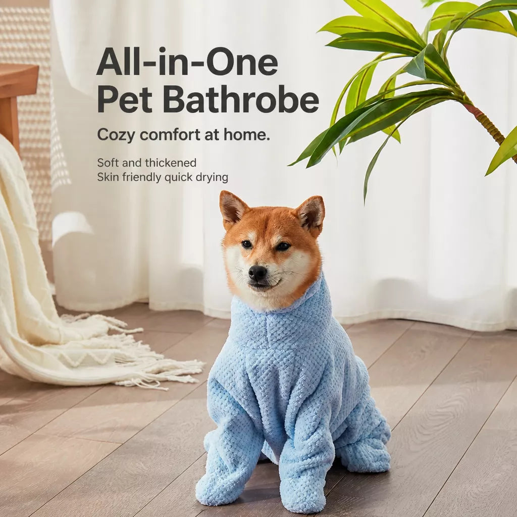 Quick-Dry Pet Bathrobe Towel for Dogs and Cats