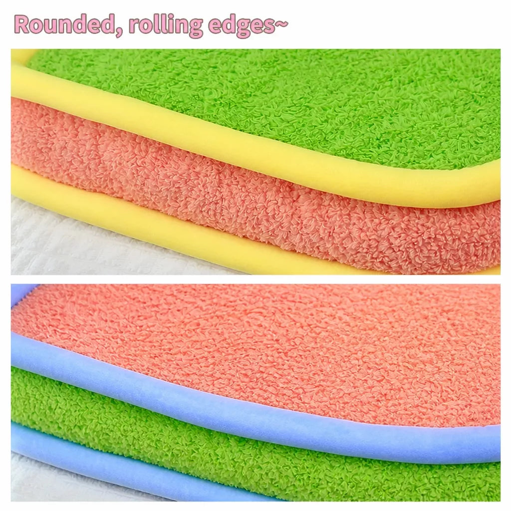 Color-Block Washable Plush Square Pet Bed for Dogs and Cats