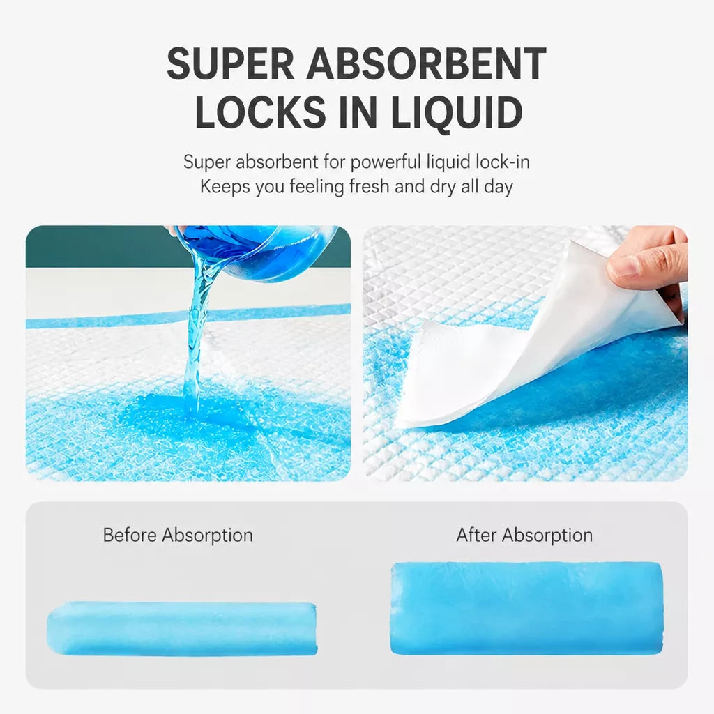 Thick Absorbent Pet Potty Training Pads for Dogs, Cats & Rabbits