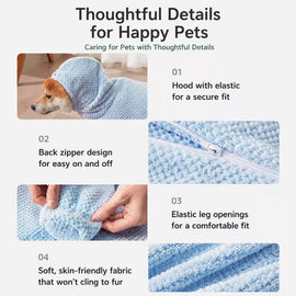 Quick-Dry Pet Bathrobe Towel for Dogs and Cats