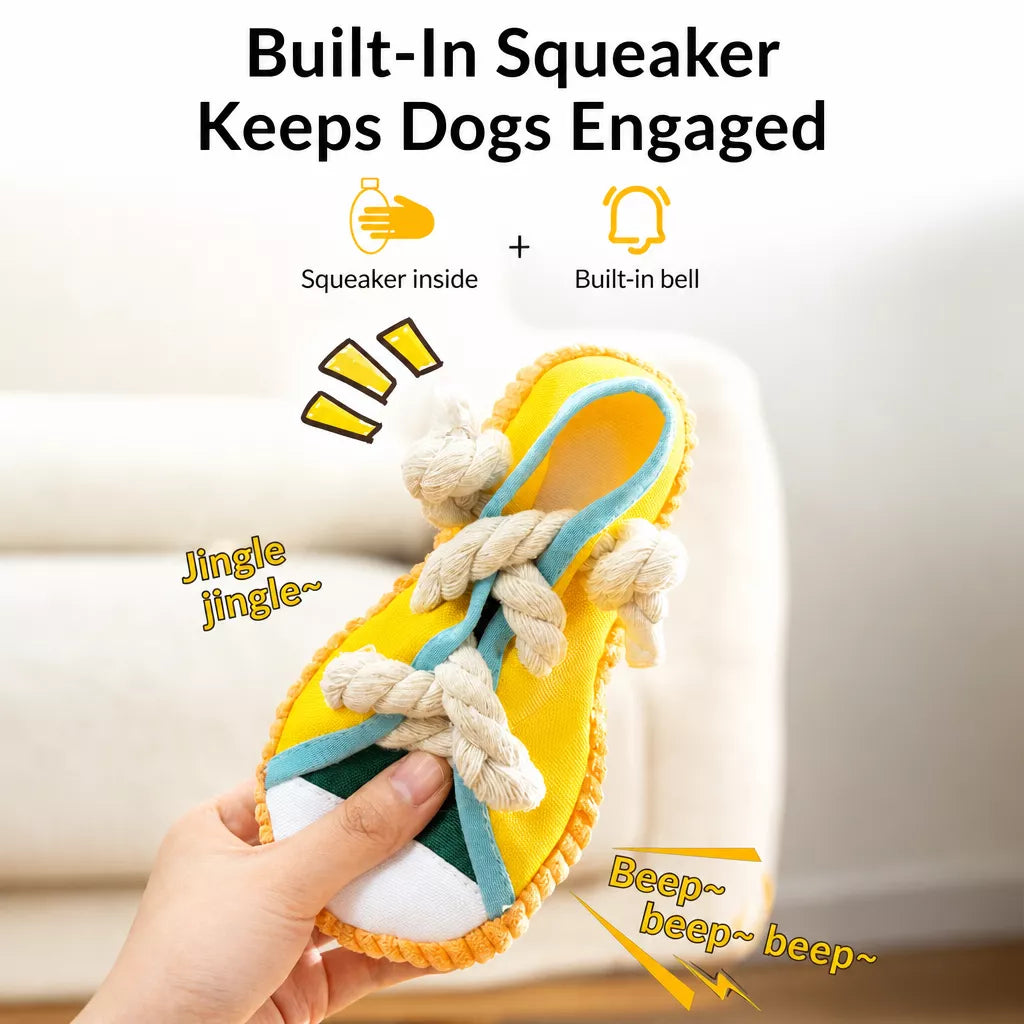Squeaky Slipper Dog Toy for Small Dogs