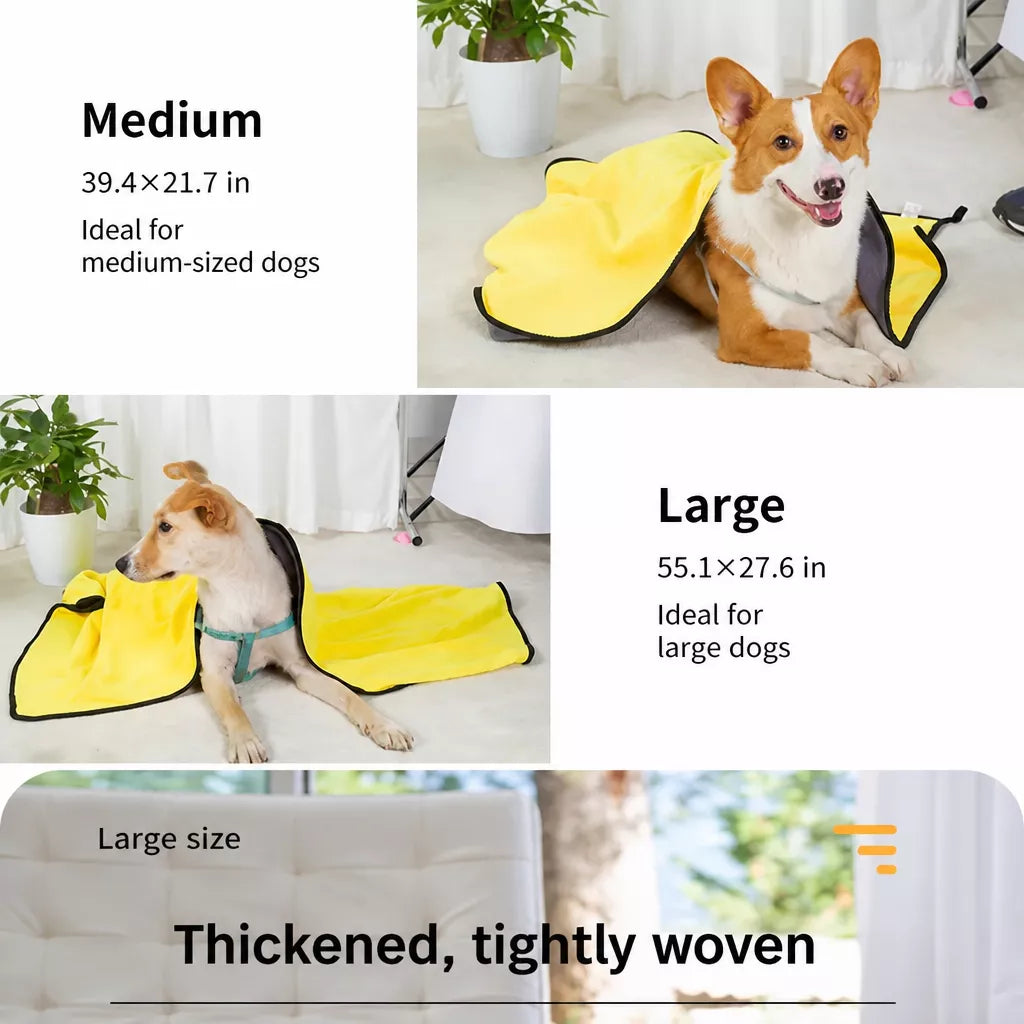 Absorbent Cotton Pet Bath Towel for Dogs and Cats